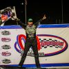 DIRTcar UMP Modified driver Kyle Strickler celebrates in Victory Lane after winning the 11th annual Emil & Dale Reutimann Memorial at Volusia Speedway Park