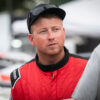 Ethan Dotson in the pit area of a World of Outlaws Late Model Series event in 2024